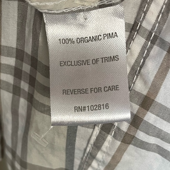 Garnet Hill button down plaid women’s shirt size 8.  100% Organic Pima - Picture 4 of 5